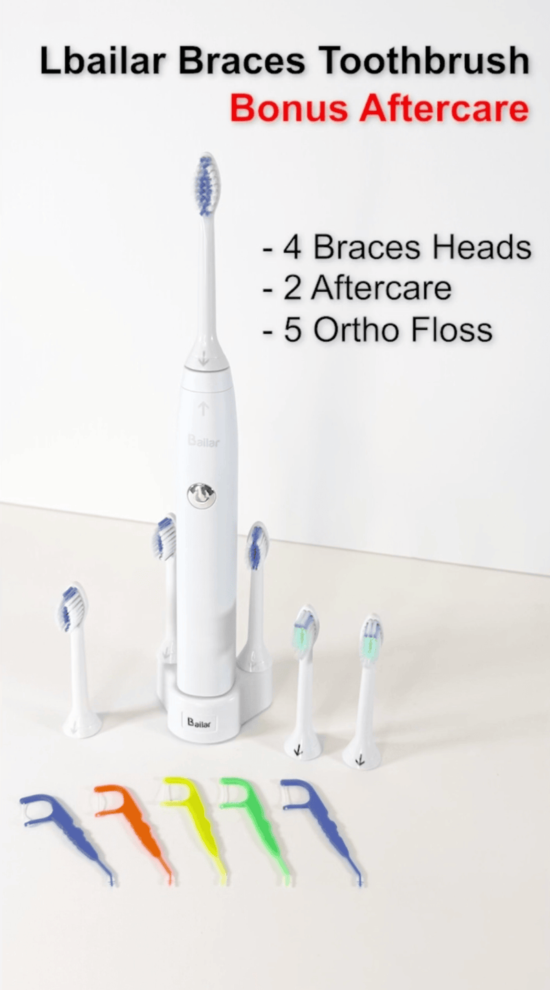 Braces Toothbrush Rechargeable With 4 Heads Bonus 2 AFTERCARE